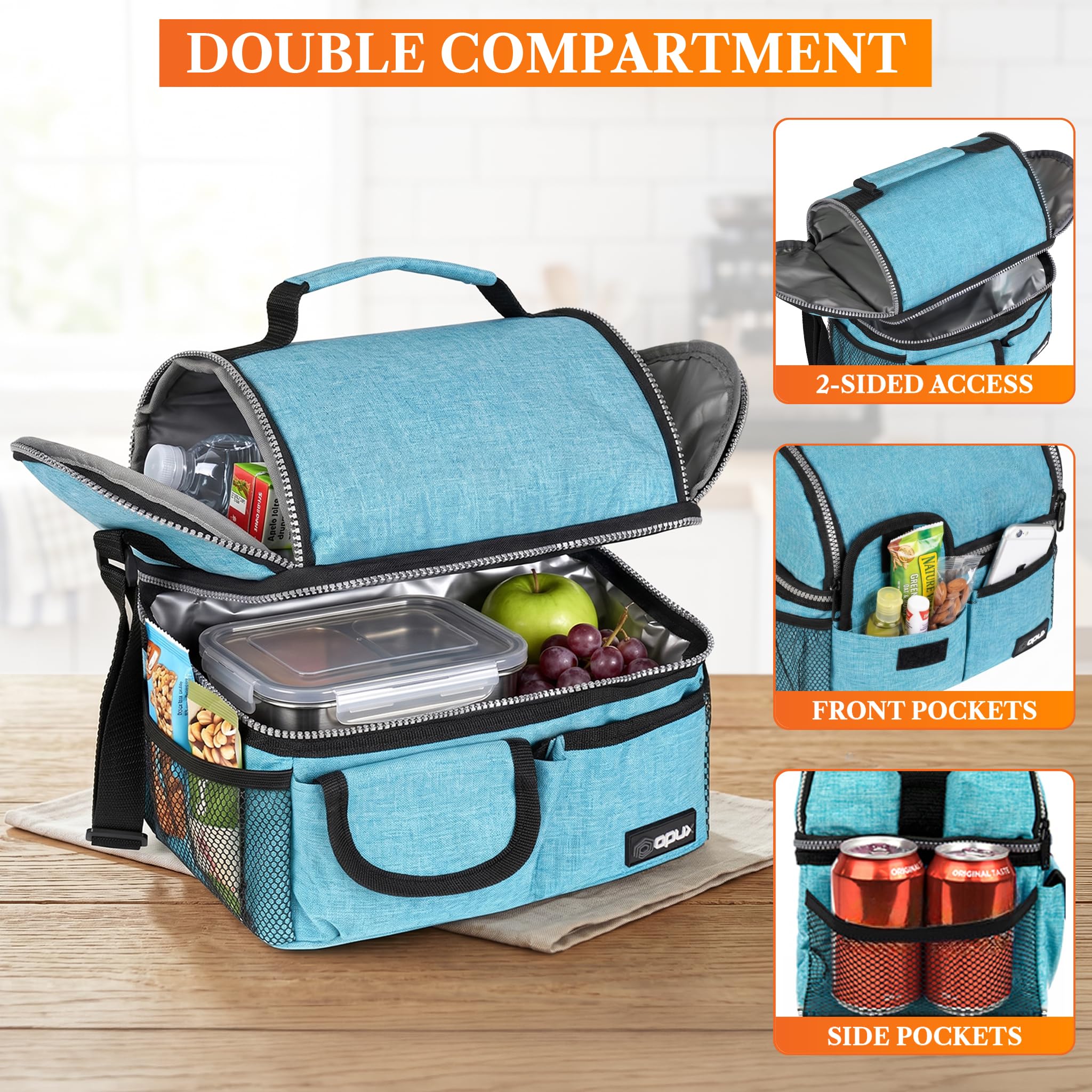 Amazon.com: opux Insulated Lunch Bag Women Men, Dual Compartment